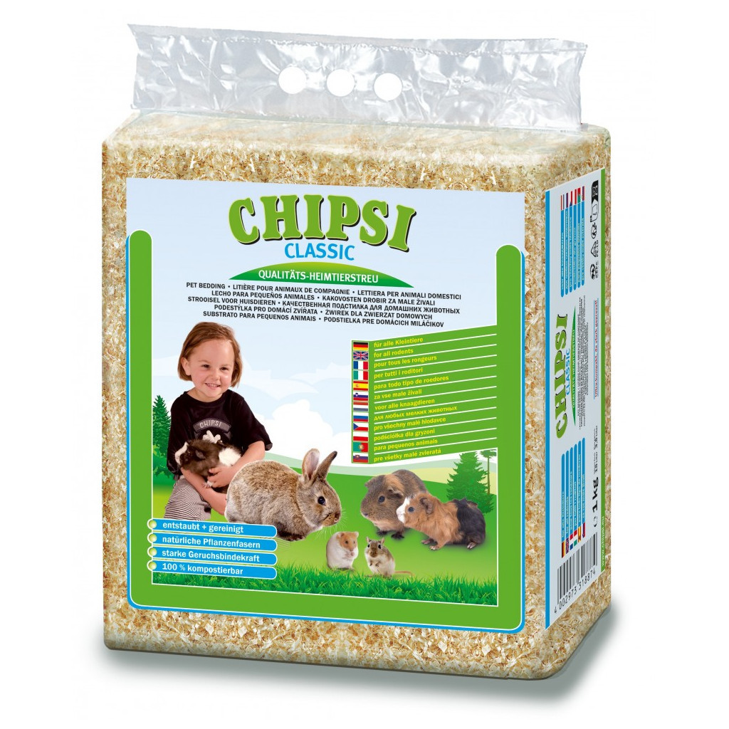 Наповнювач для гризунів Chipsi тирса класік 15 л/1 кг (4002973318874) - зображення 1
