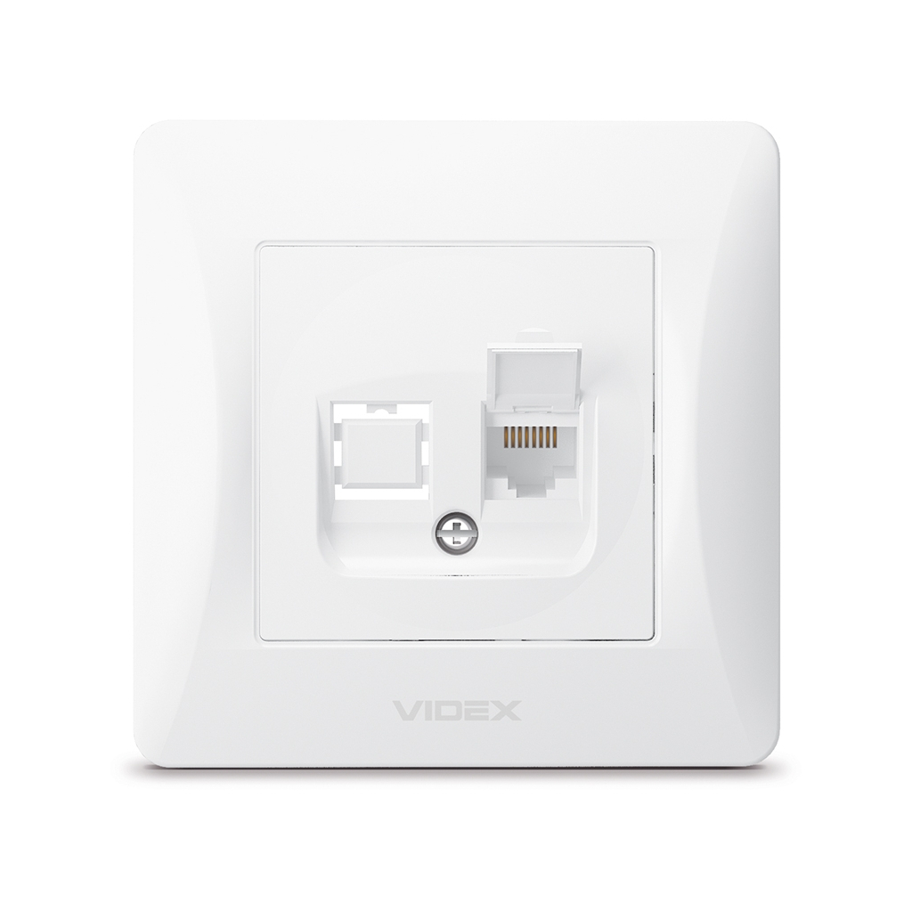 Комп'ютерна розетка Videx BINERA CAT6 (VF-BNSK1PC6-W) - зображення 1