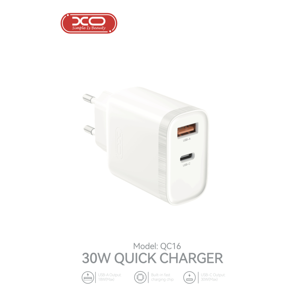 Зарядний пристрій XO 1xUSB-C PD30W + 1xUSB QC3.0 (XO-QC16) - зображення 8