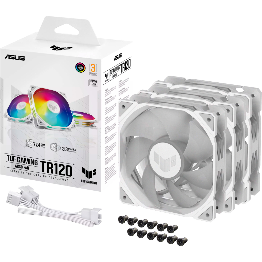 Кулер до корпусу ASUS TUF GAMING TR120 FAN ARGB WHITE 3IN1 (90DA0093-B09020) - изображение 12