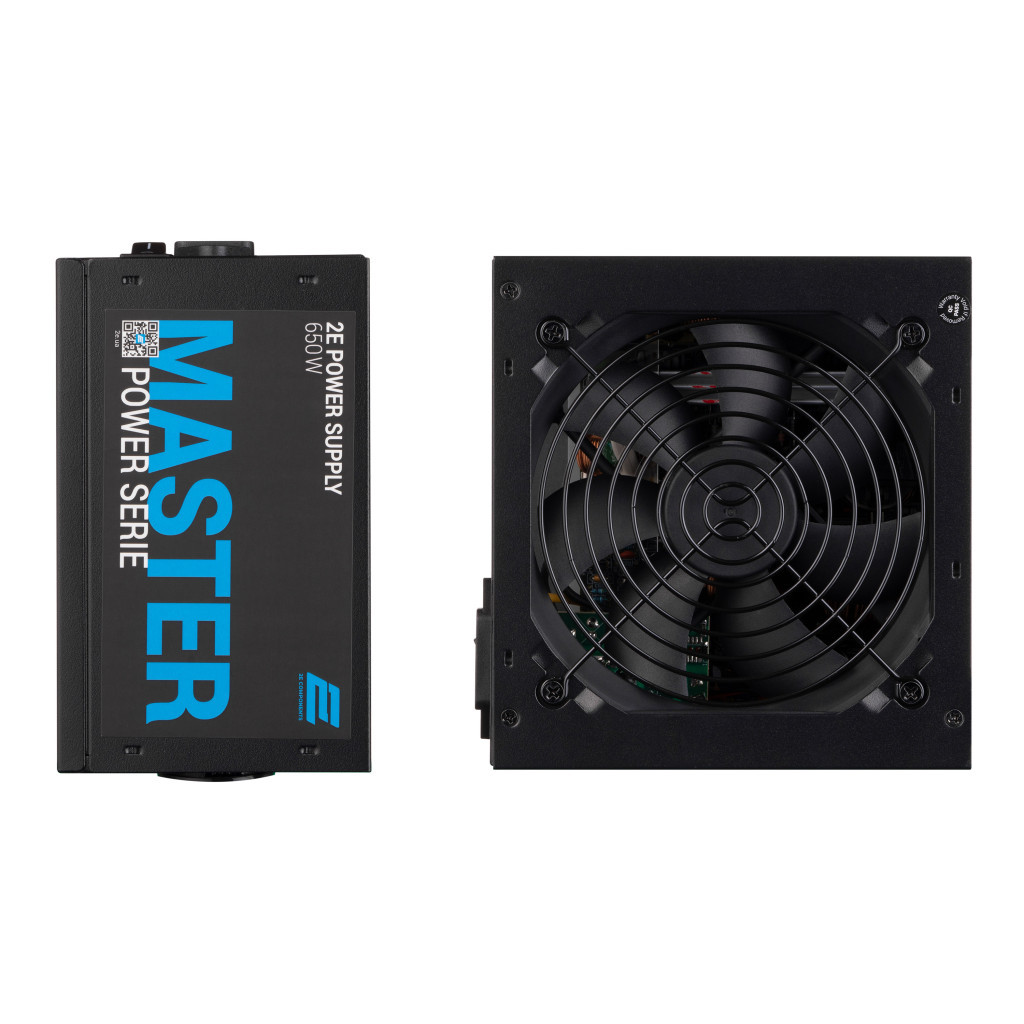 Блок живлення 2E MASTER POWER (650W), >80, 80+ White, 120mm, 1xMB 24pin(20+4), 1xCPU 8pin(4+4), 3xMolex, 5xSATA, (2E-MP650-120APFC) - зображення 2
