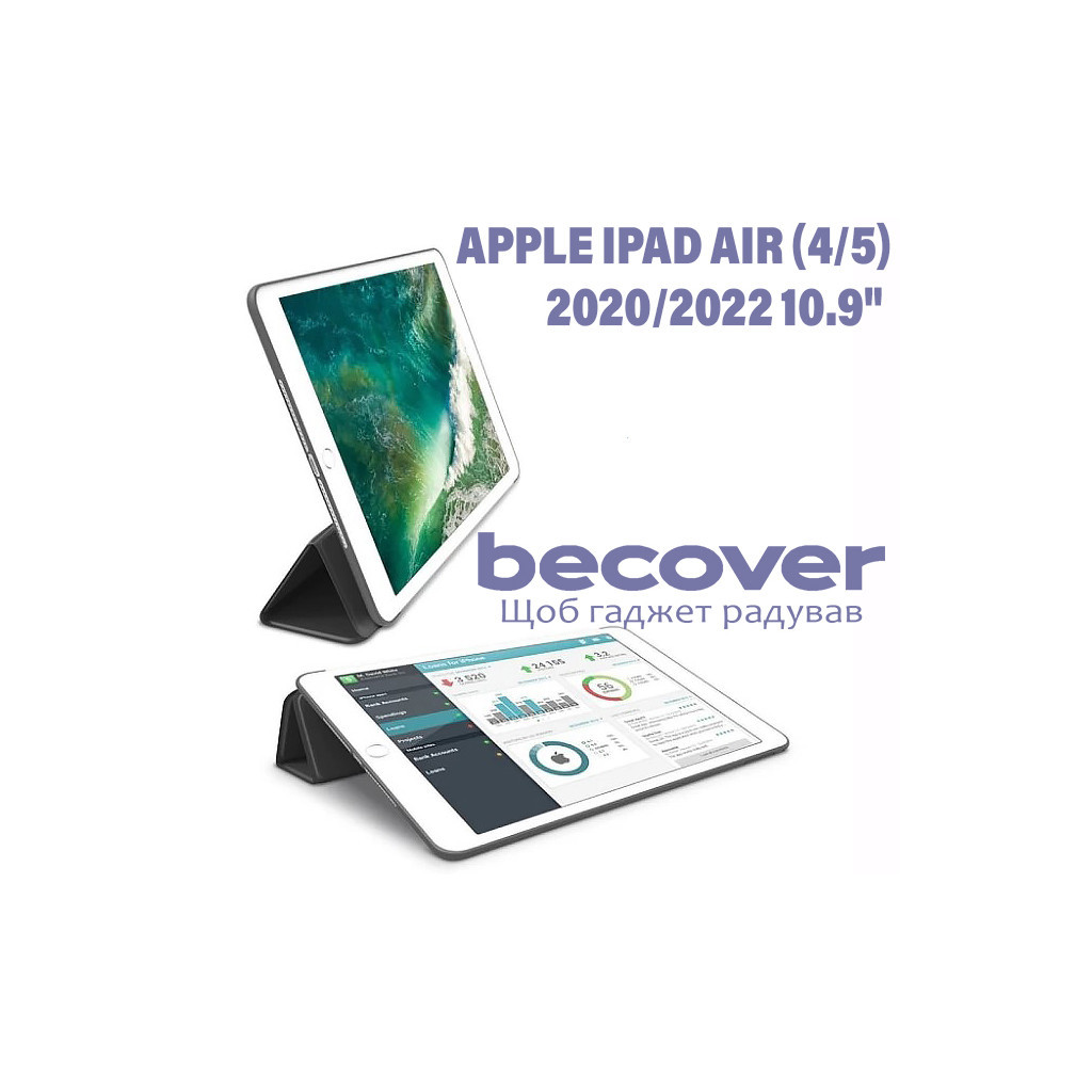 Чохол до планшета BeCover Tri Fold Soft TPU Silicone Apple iPad Air (4/5) 2020/2022 10.9" Dark Green (711130) - зображення 7