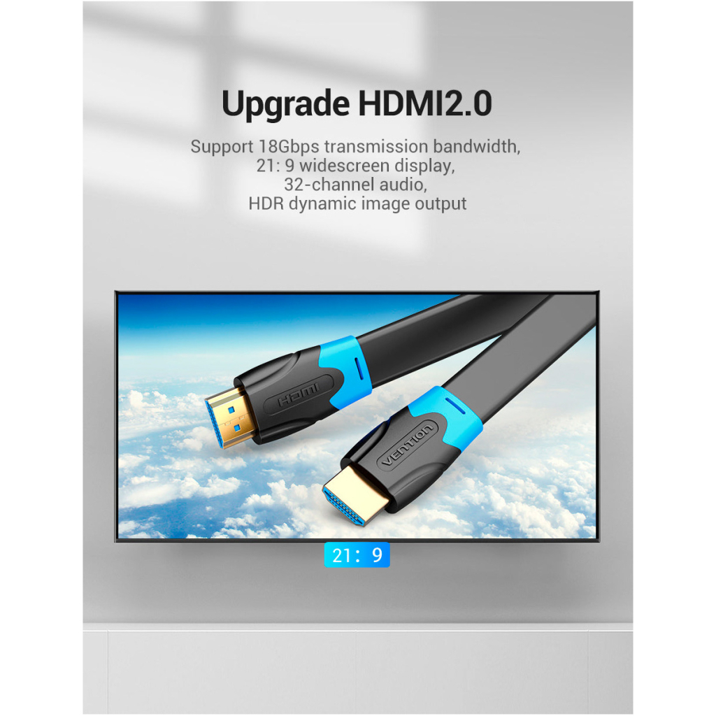 Кабель мультимедійний HDMI M to HDMI M 1.5m black Vention (AAKBG) - изображение 4