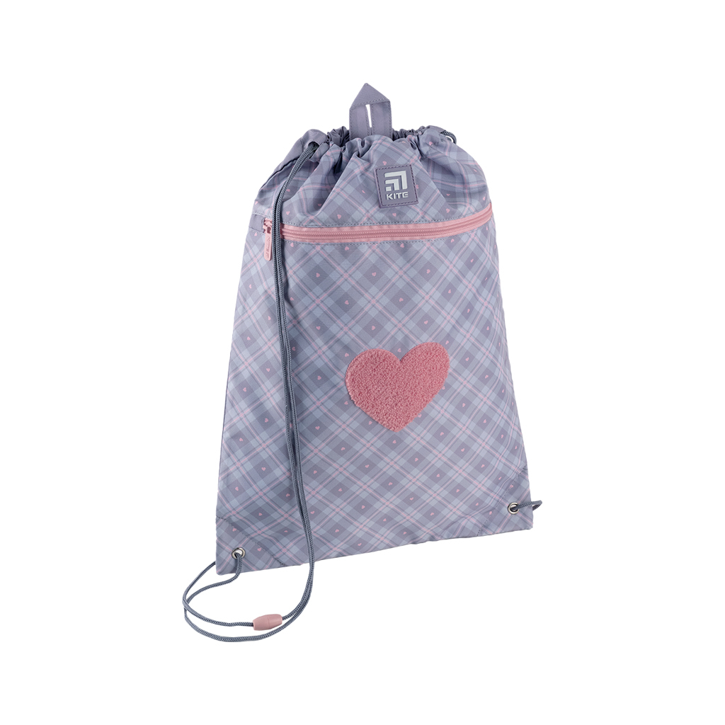 Сумка для взуття Kite Fluffy Heart Сіра (K24-601M-23) - зображення 5
