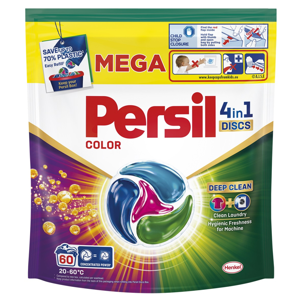 Капсули для прання Persil 4in1 Discs Color Deep Clean 60 шт. (9000101830880) - изображение 1