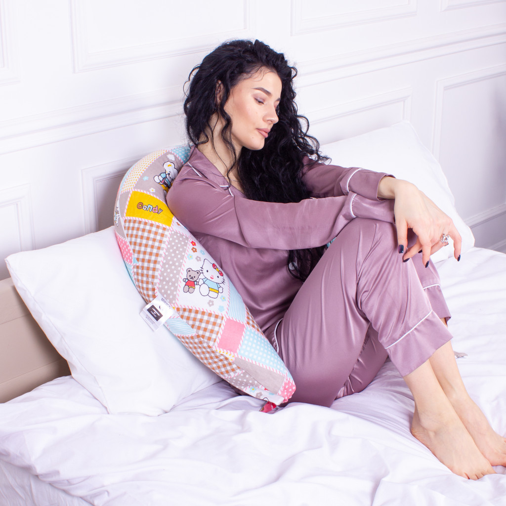 Подушка MirSon для вагітних та годування №8335 Print Line 17-0501 Hello kitty Бязь 30х170х20 см (2200006200604) - зображення 7