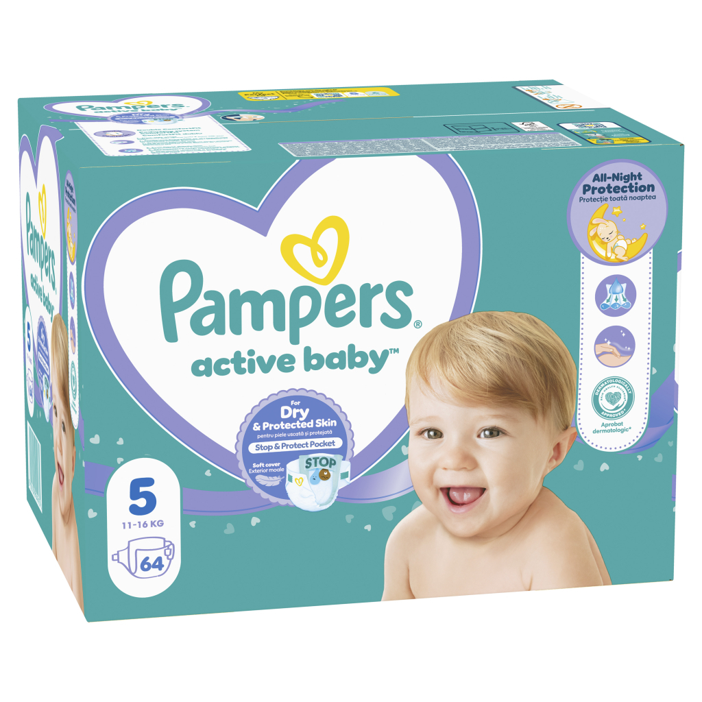 Підгузки Pampers Active Baby Junior Размер 5 (11-16 кг) 64 шт (8001090949974) - зображення 2