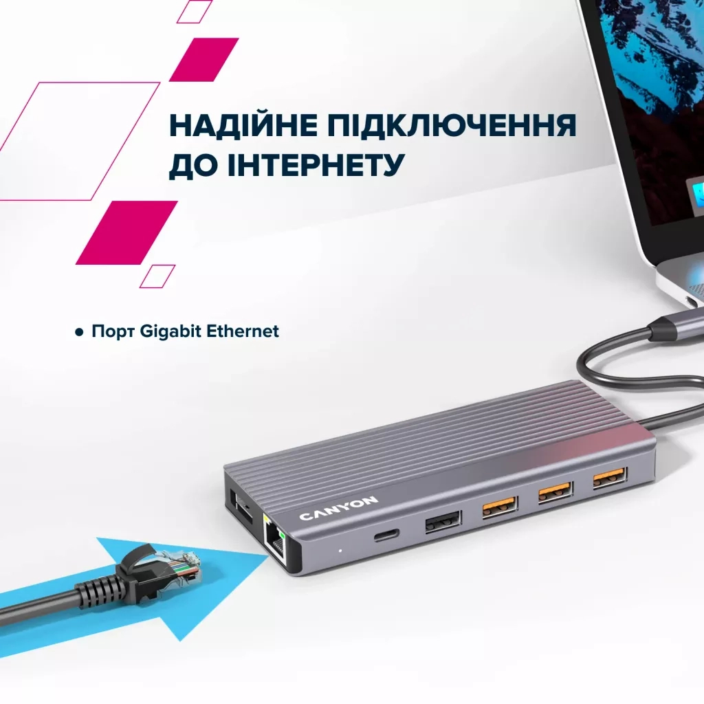 Порт-реплікатор Canyon Docking Station DS-16 13 in 1 4k USB-C hub (CNS-TDS16) - изображение 12