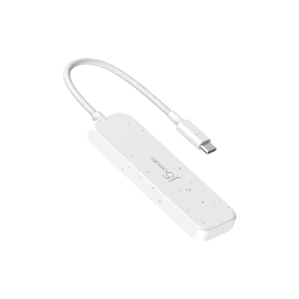 Концентратор J5create USB-C to 4xUSB-A 3.2 10Gbps white (JCH341EW-N) - зображення 3