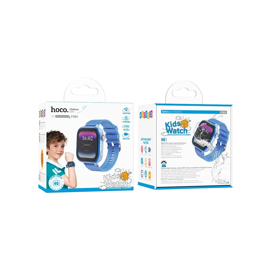 Смарт-годинник HOCO Y101 4G children smart watch Blue (6942007626439) - зображення 4