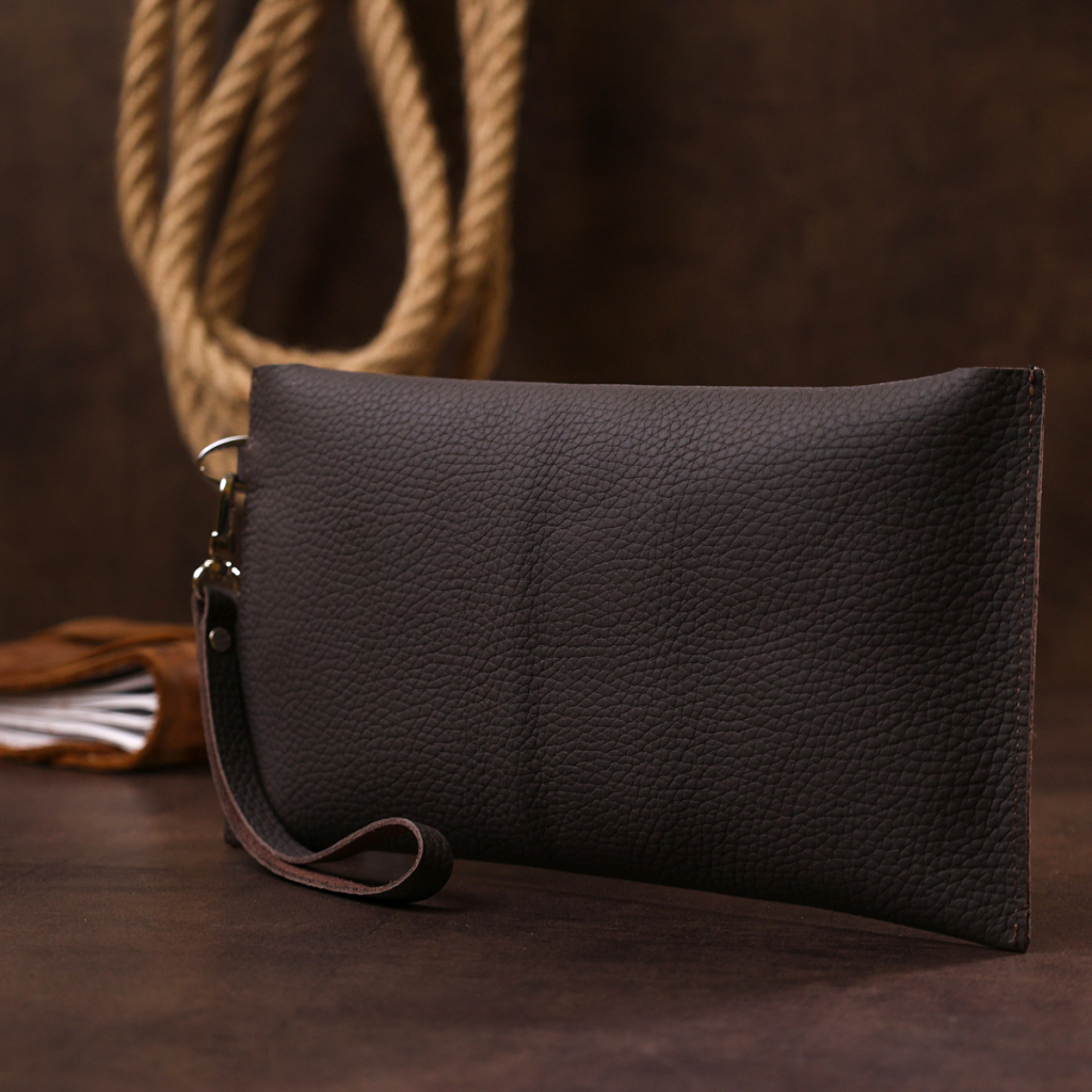 Косметичка Shvigel Шкіряна матова тревел Коричнева (16418) - зображення 9