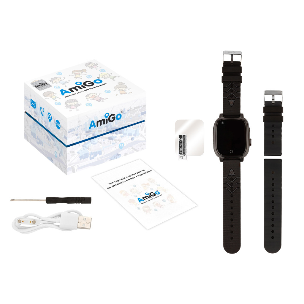 Смарт-годинник Amigo GO005 4G WIFI Kids waterproof Thermometer Black (747016) - зображення 8