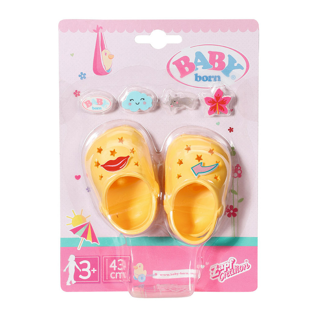 Аксесуар до ляльки Zapf Baby Born Святкові сандалі зі значками Жовті (828311-1) - зображення 1