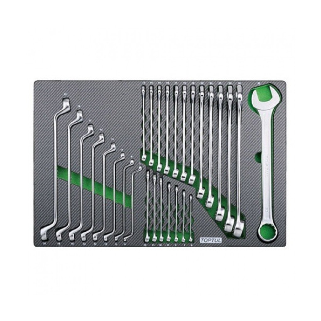 Ключ Toptul набір комбінованих та накидних 6-32мм 28од. (в ложементі) (GED2820) - зображення 1