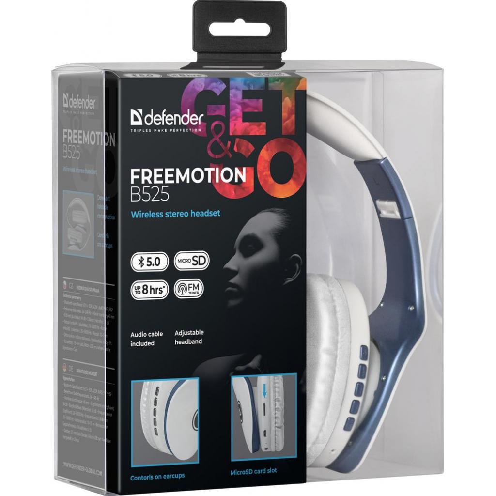 Навушники Defender FreeMotion B525 Bluetooth White-Blue (63526) - зображення 5