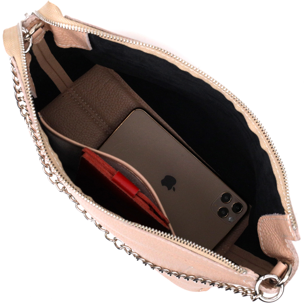 Сумка Grande Pelle З натуральної шкіри Пудрова (11695) - зображення 8