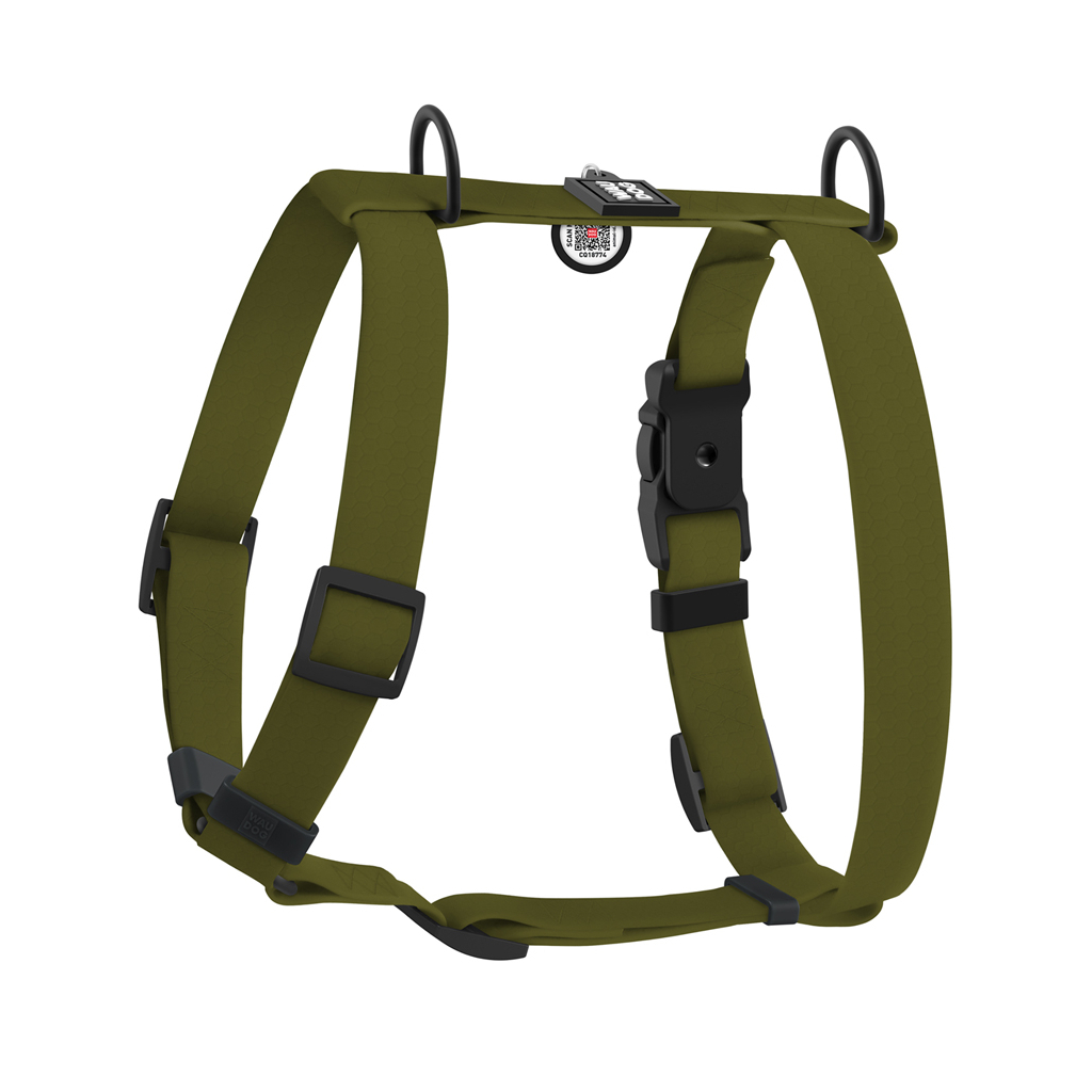 Шлея для собак WAUDOG Magnet анатомічна Н-подібна з QR-паспортом, магнітна пряжка-фастекс L хакі (262431) - зображення 1