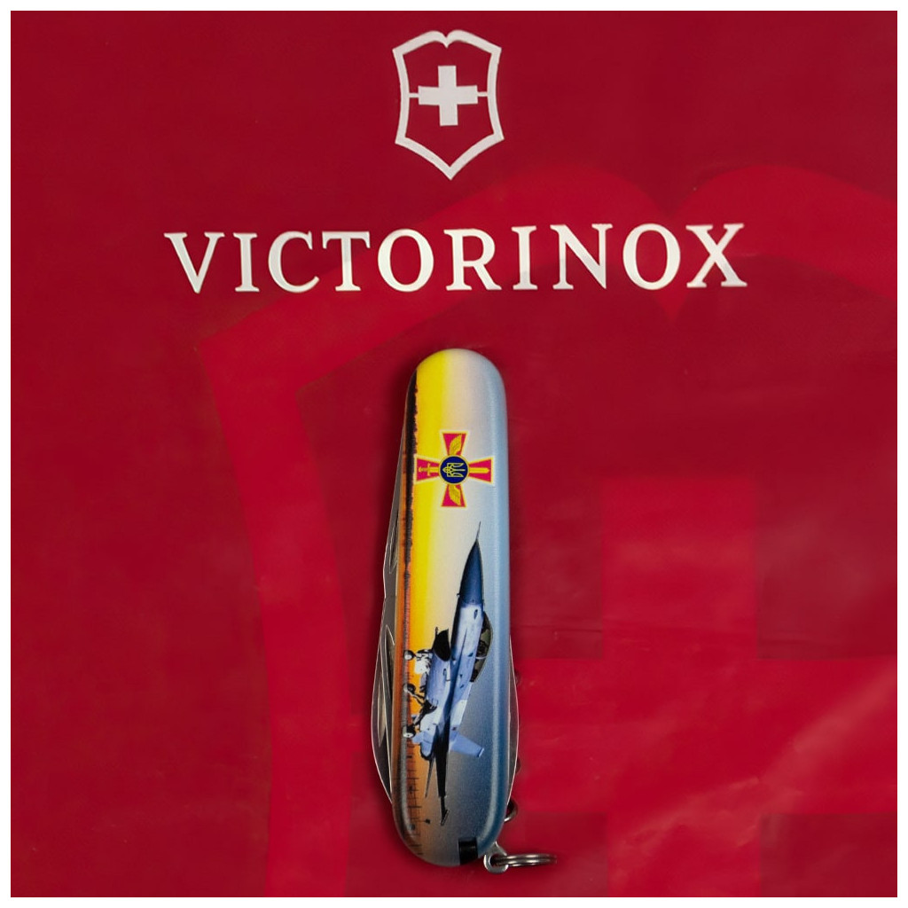 Ніж Victorinox Climber Army Чорний Літак + Емблема ПС ЗСУ (1.3703.3_W3040p) - зображення 9
