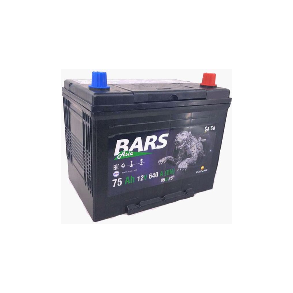 Акумулятор автомобільний Bars 75Ah ASIA Ев (-/+) (640EN) - зображення 1