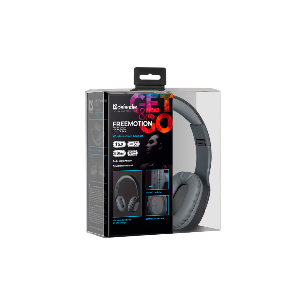 Навушники Defender FreeMotion B565 Bluetooth Gray (63565) - зображення 7
