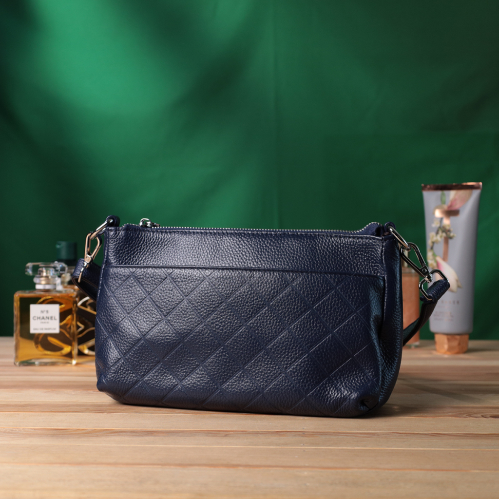 Сумка Vintage Жіноча на три відділення з натуральної шкіри Синя (22806) - зображення 9