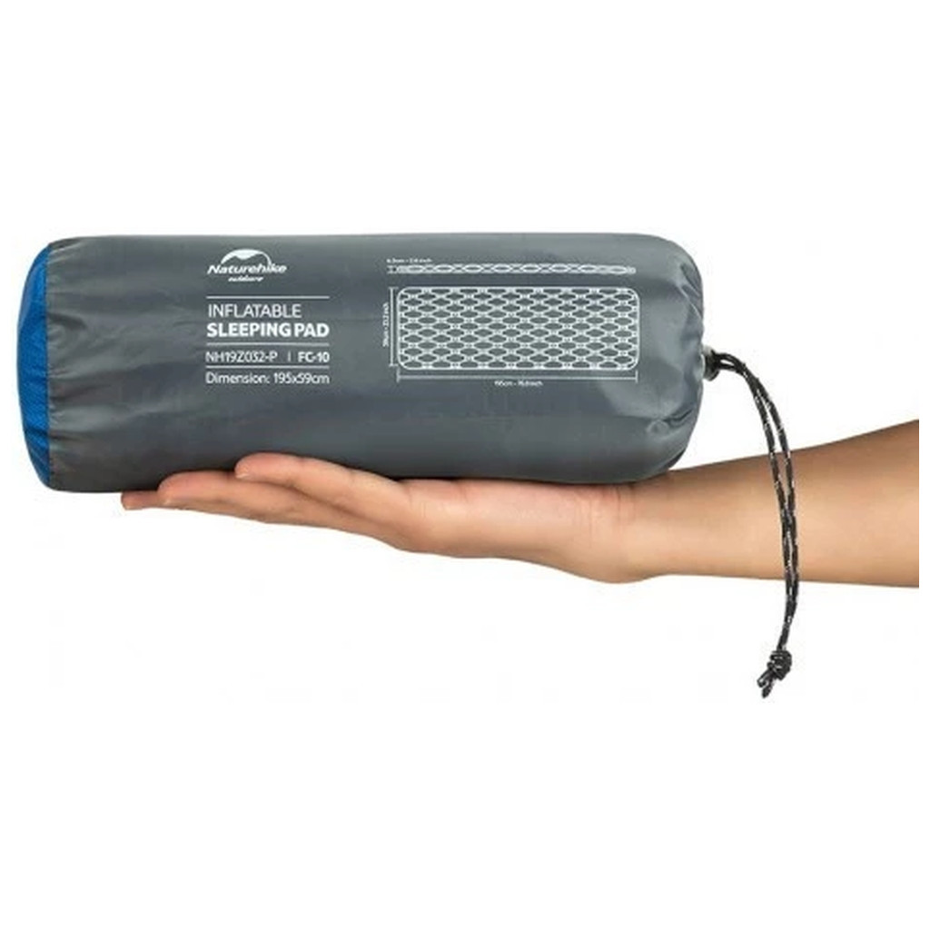 Туристичний килимок Naturehike надувний FC-10 NH19Z032-P 65 мм помаранчевий (6976023922541) - зображення 2