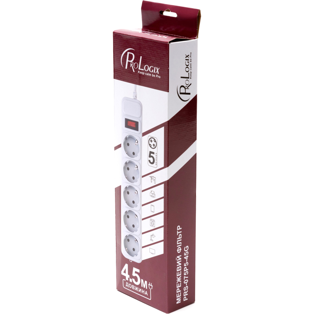 Мережевий фільтр живлення Prologix PRS-075P5-45G - зображення 3