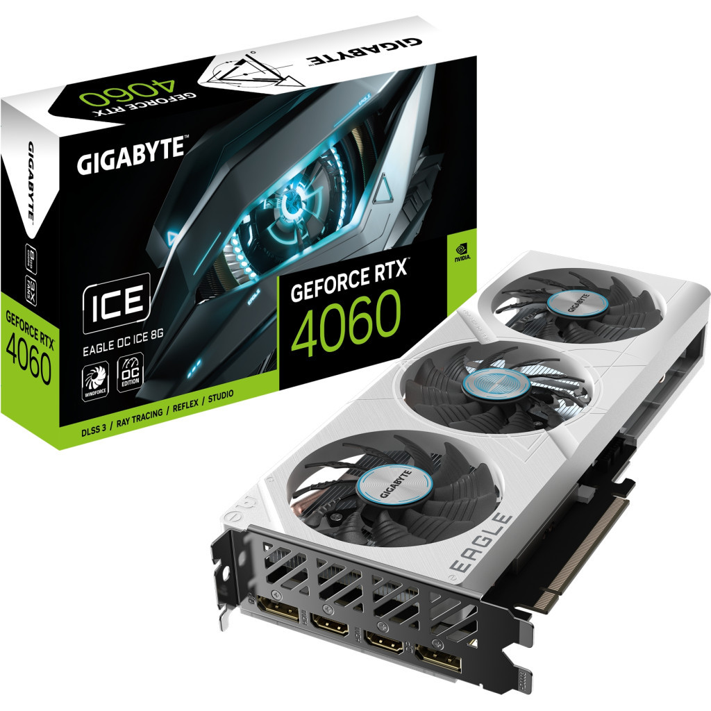 Відеокарта GIGABYTE GeForce RTX4060 8Gb EAGLE OC ICE (GV-N4060EAGLEOC ICE-8GD) - зображення 9