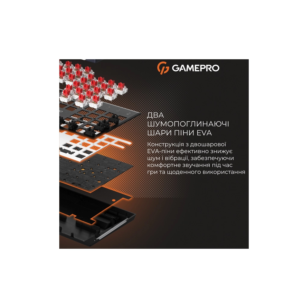Клавіатура GamePro Genesis Metallic MK144B Outemu Red Switch USB UA Black (MK144B) - зображення 10