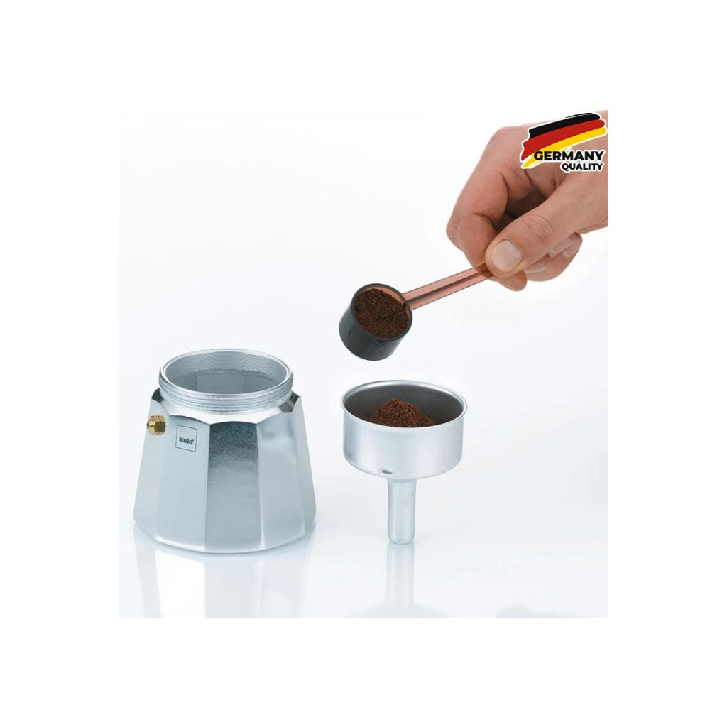 Гейзерна кавоварка Kela Italia 150 мл 3 Cap Silver (10590) - зображення 5