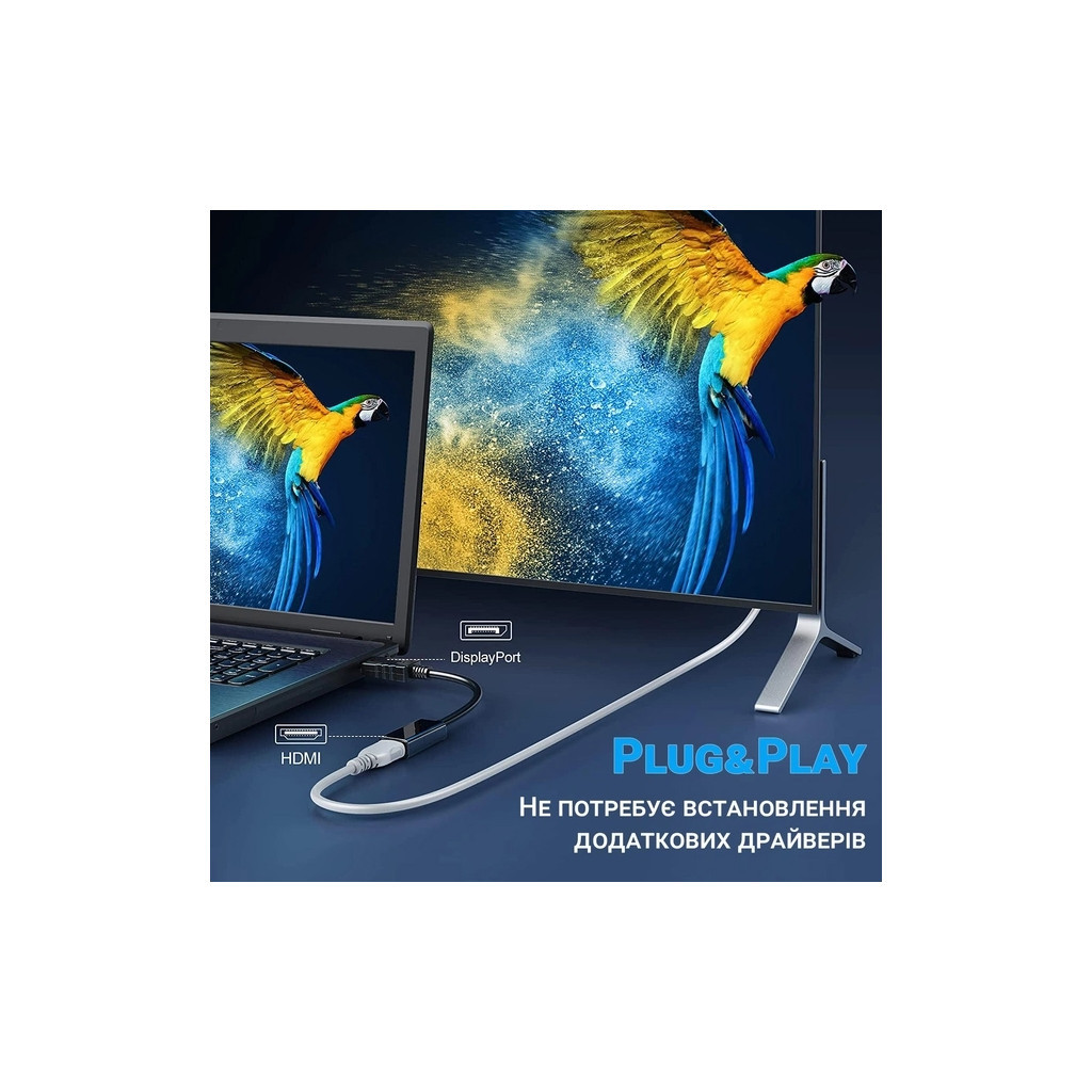 Перехідник DisplayPort Male to HDMI 4K Ultra HD Female ST-Lab (U-996-4K) - изображение 8