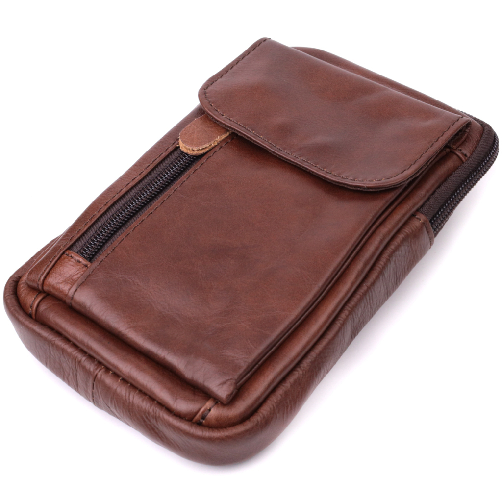 Сумка Vintage На пояс з натуральної шкіри Коричнева (22564) - зображення 3