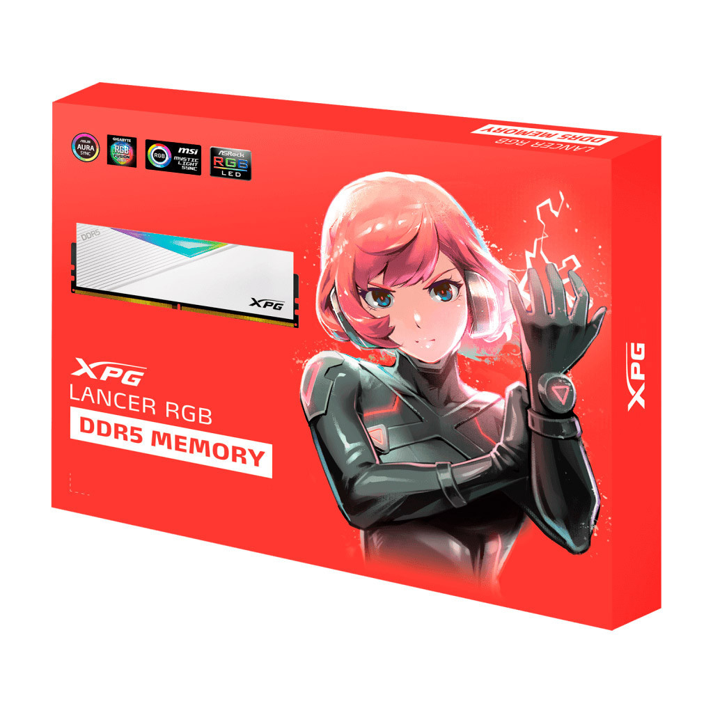 Модуль пам'яті для комп'ютера DDR5 32GB (2x16GB) 5200 MHz XPG Lancer RGB White ADATA (AX5U5200C3816G-DCLARWH) - зображення 6