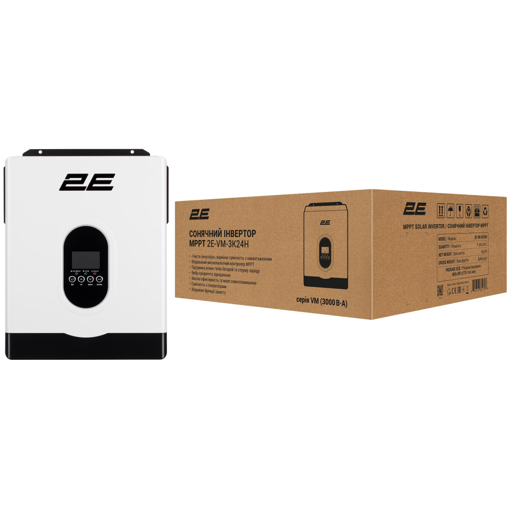 Сонячний інвертор 2E VM-3K24H 3000VA/2700W, 24V (2E-VM-3K24H) - изображение 7