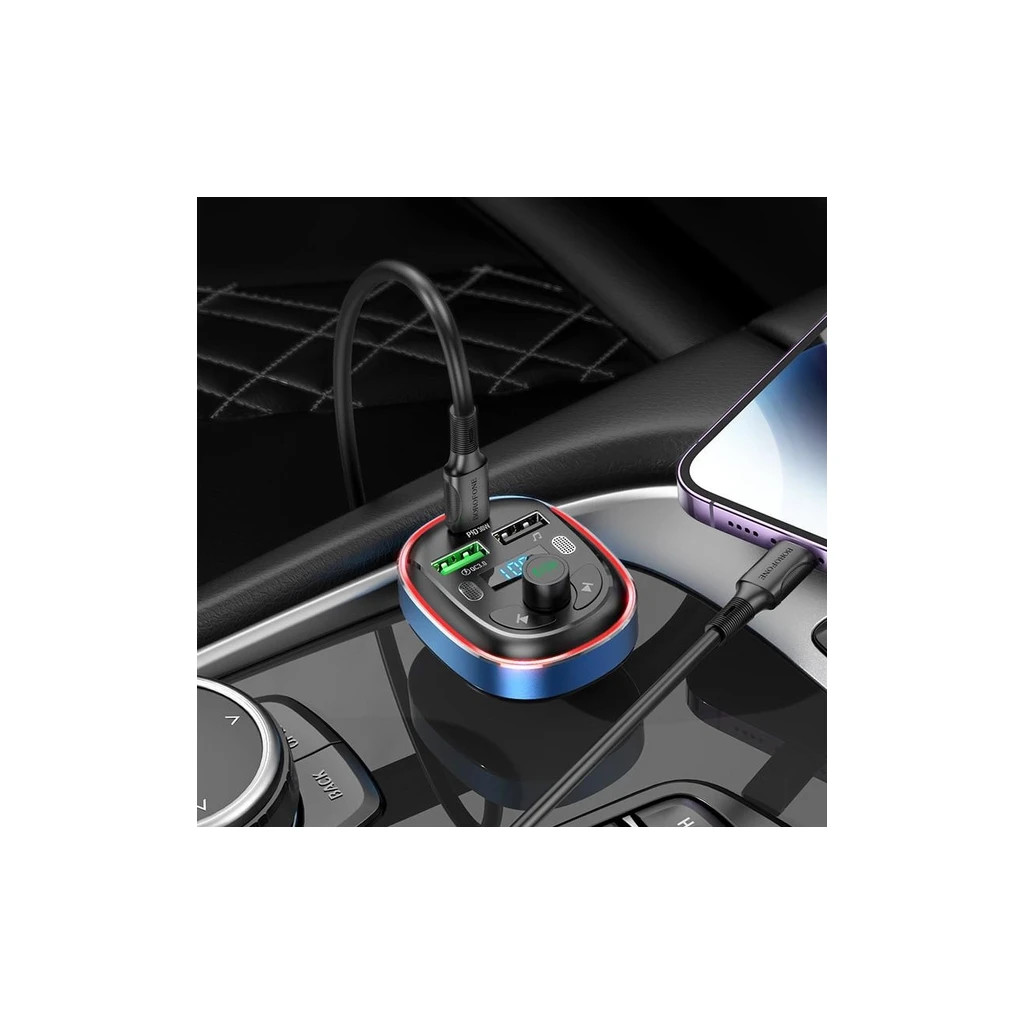 FM модулятор BOROFONE BC47, Gray, Box - зображення 6