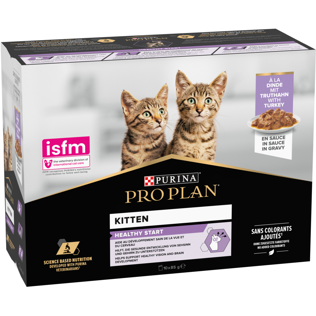 Вологий корм для кішок Purina Pro Plan Kitten Healthy Start Для кошенят З індичкою 10 х 85 г (7613034767646) - зображення 4