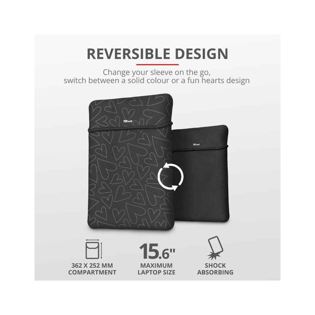 Чохол до ноутбука Trust 15.6" Yvo Mouse & Sleeve Black-hearts + mouse (23440) - изображение 13