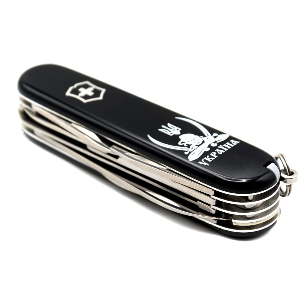 Ніж Victorinox Huntsman Ukraine Black "Козак з Шаблями" (1.3713.3_T1110u) - зображення 5