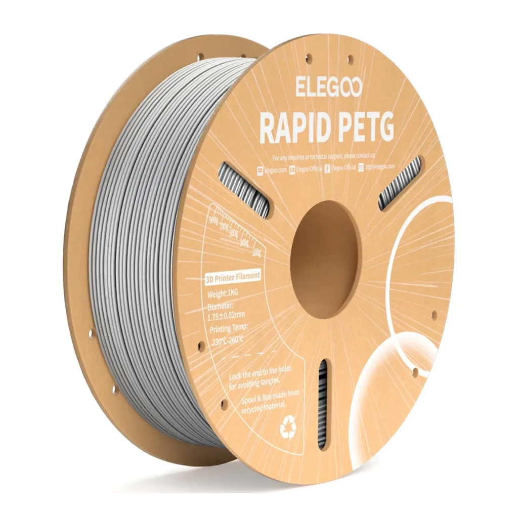 Пластик для 3D-принтера ELEGOO Rapid PETG 1кг, 1.75мм, gray (50.203.0222) - зображення 1