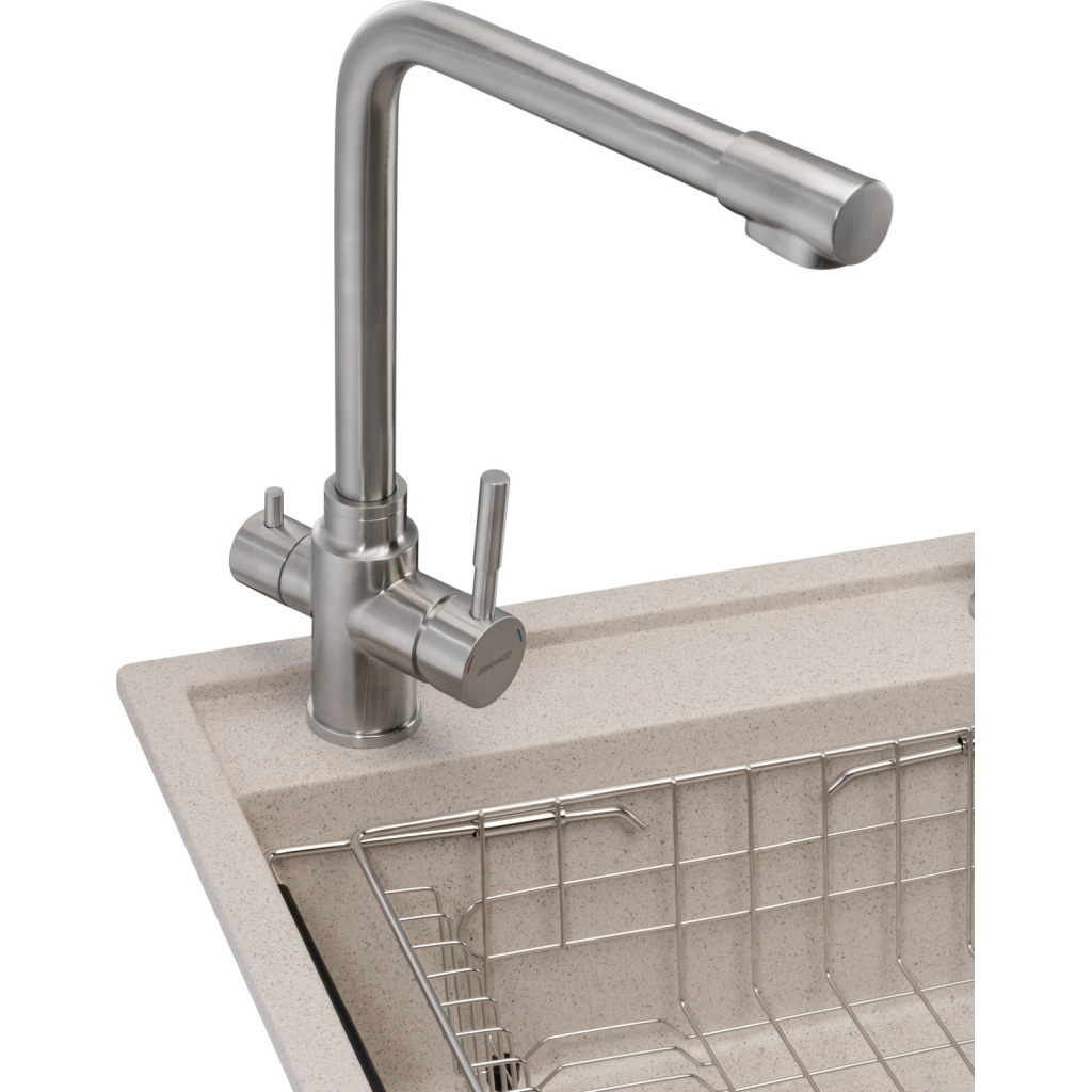 Мийка кухонна GRANADO Optimal Estella terra (+ змішувач Badalona LUX inox + дозатор Redondo inox + кошик+дошка) (ksg0203) - зображення 2