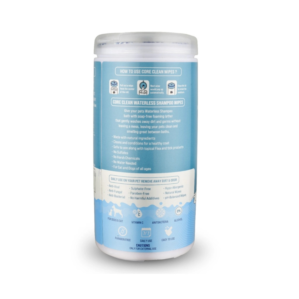 Вологі серветки для тварин Pet Clean PET WATERLESS SHAMPOO WIPES швидке очищення складок з медово-вівсяним ароматом 50 шт (8939111098762) - зображення 2