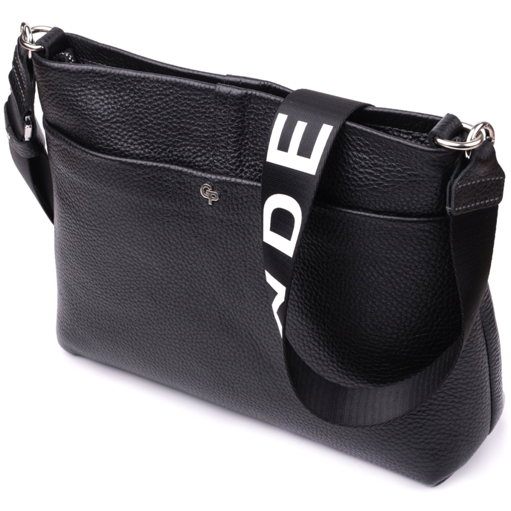 Сумка Grande Pelle Шопер 2 в 1 з натуральної шкіри Чорна (22881) - зображення 6