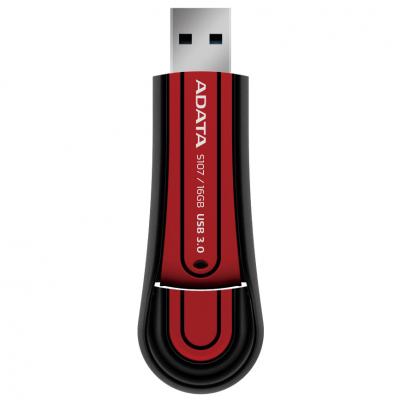 USB флеш накопичувач ADATA 16Gb S107 16GB Red rubber USB 3.0 (AS107-16G-RRD) - зображення 1