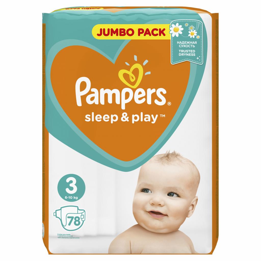 Підгузки Pampers Sleep & Play Midi Розмір 3 (6-10 кг), 78 (8001090669094) - зображення 2