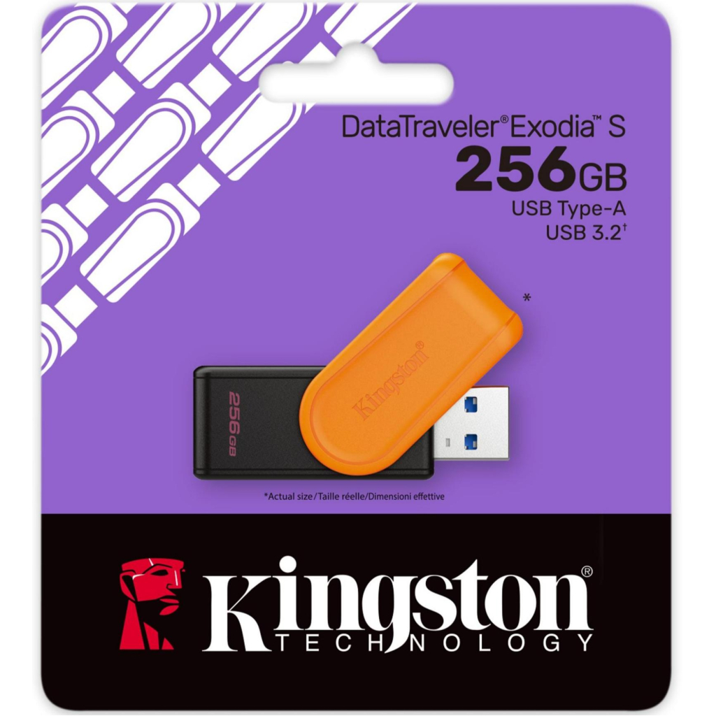 USB флеш накопичувач Kingston 256GB DataTraveler Exodia S Black/Orange USB 3.2 (DTXS/256GB) - зображення 4
