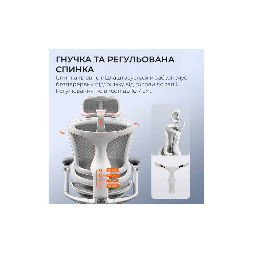 Офісне крісло Sihoo DORO C300 Pro Mesh White (DORO-C300-PRO-M102) - picture 10