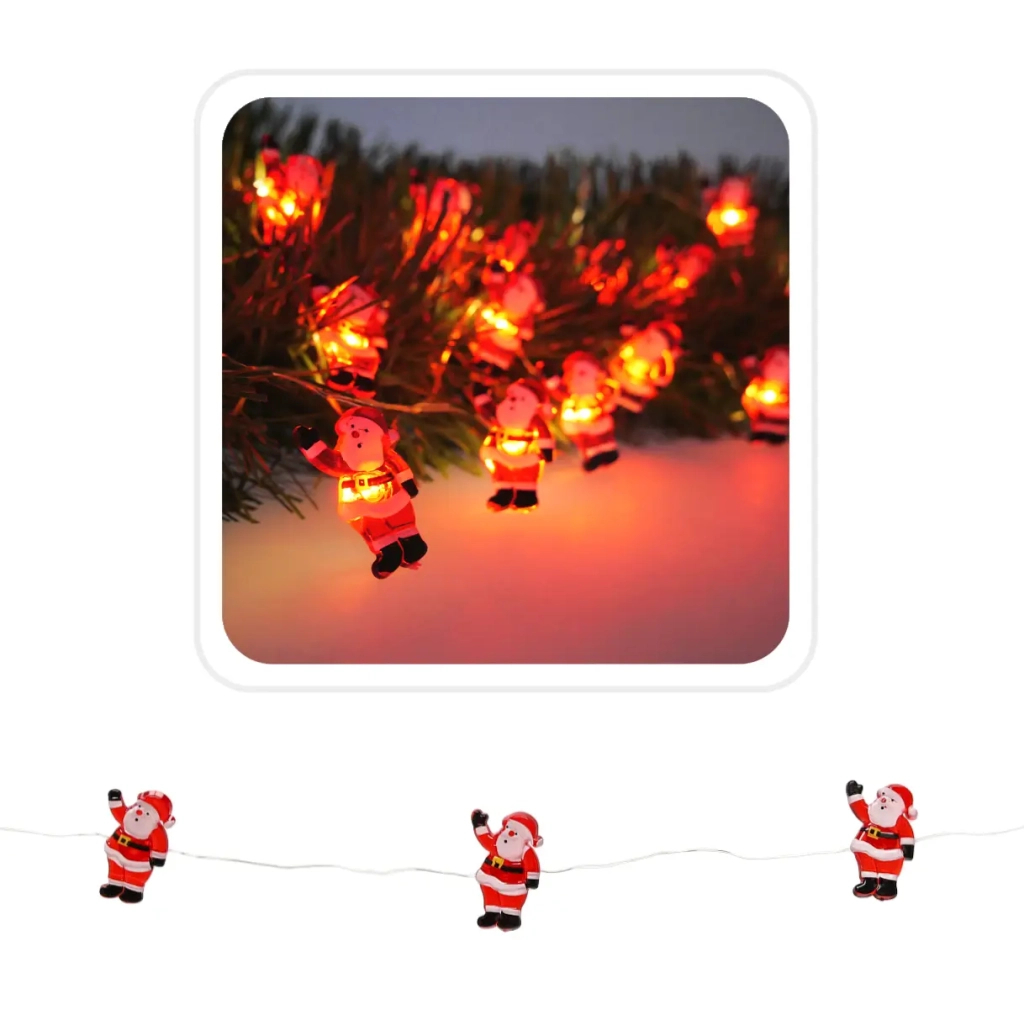 Гірлянда Chomik Санта струна , 2,2 м, 20 LED теплий білий, 2АА (5900779854178) - зображення 3