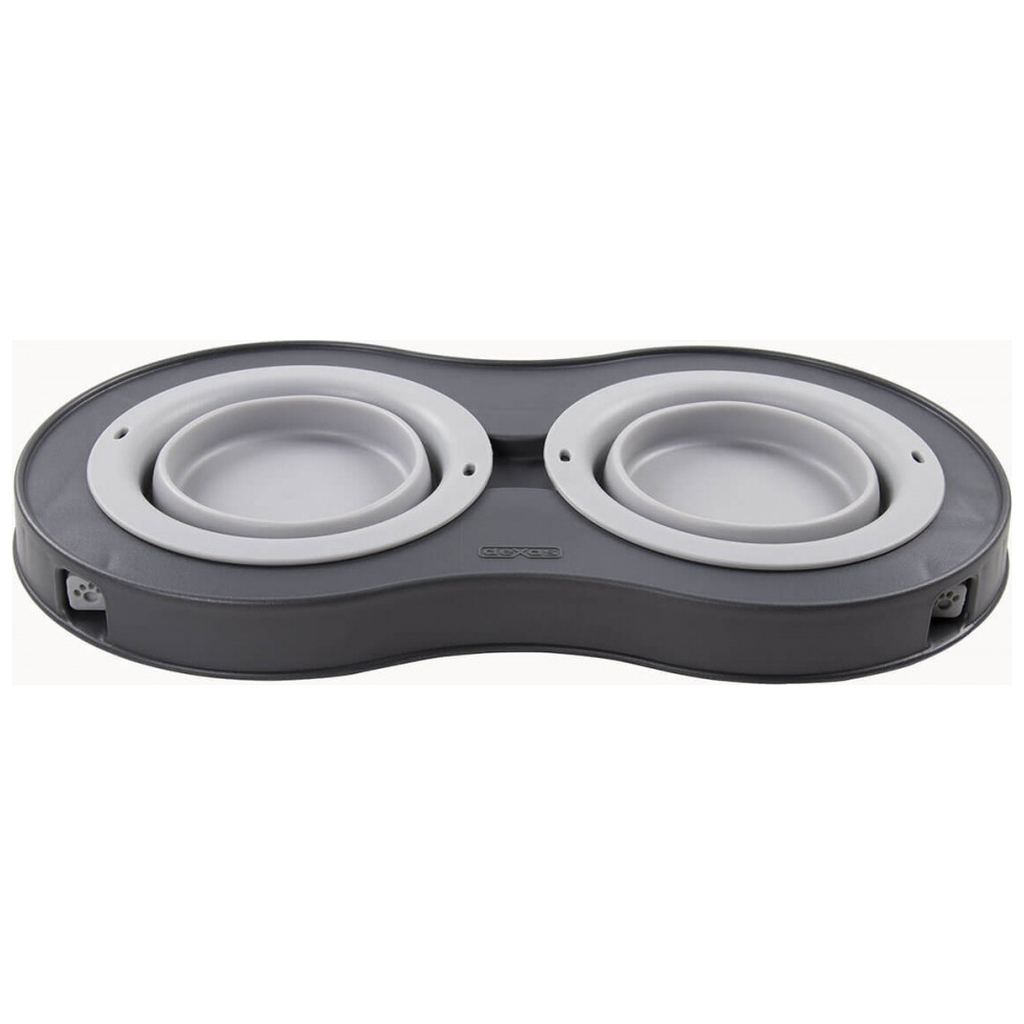 Посуд для собак Dexas Миска подвійна на складній підставці-велика 600 мл світло-сіра (0084297309039) - изображение 5