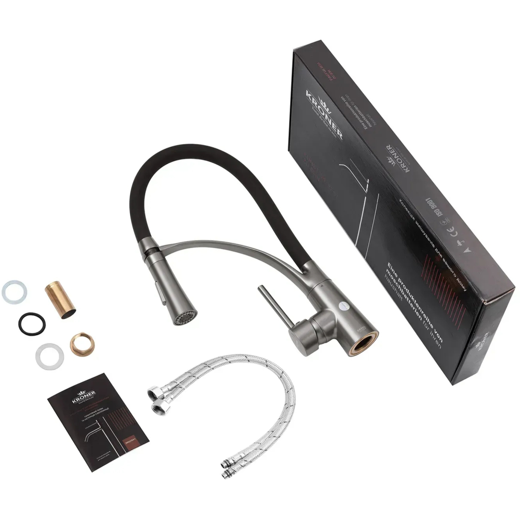 Змішувач Kroner Ersel-GRP03393BLK (CV033800) - зображення 8