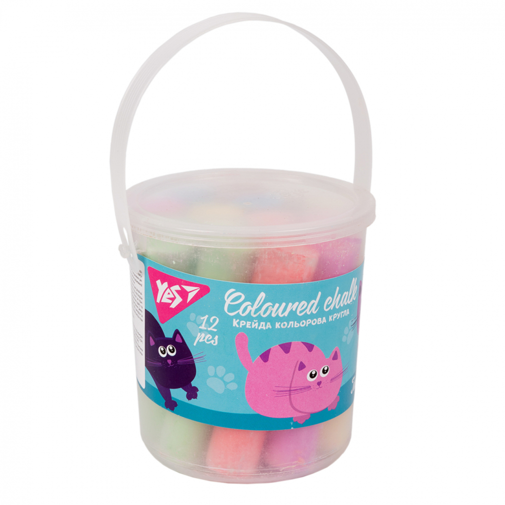 Крейда Yes кольорова Kittecon 12 шт, JUMBO, в вiдрi (400452) - зображення 1
